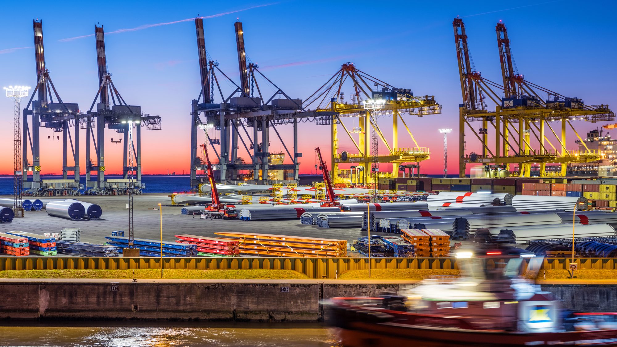Container Shipping Terminal In Bremerhaven